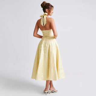 V-neck Halter Sleeveless  Dress