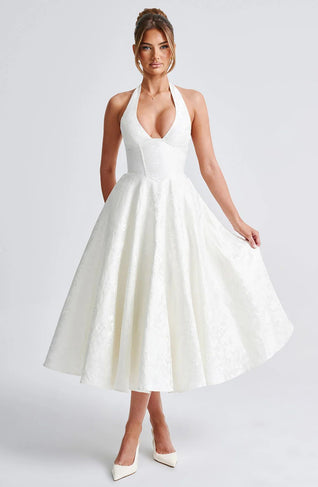 V-neck Halter Sleeveless  Dress