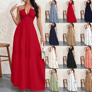 Halter Neck Tiered Maxi Dress